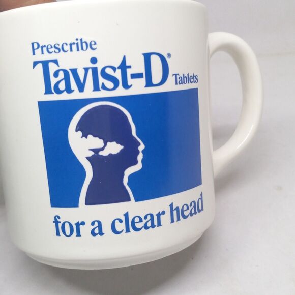Tavist-D Promotional Pharmaceutical Ceramic Mug Cup-Decongestant Pills-8 oz - Picture 6 of 9